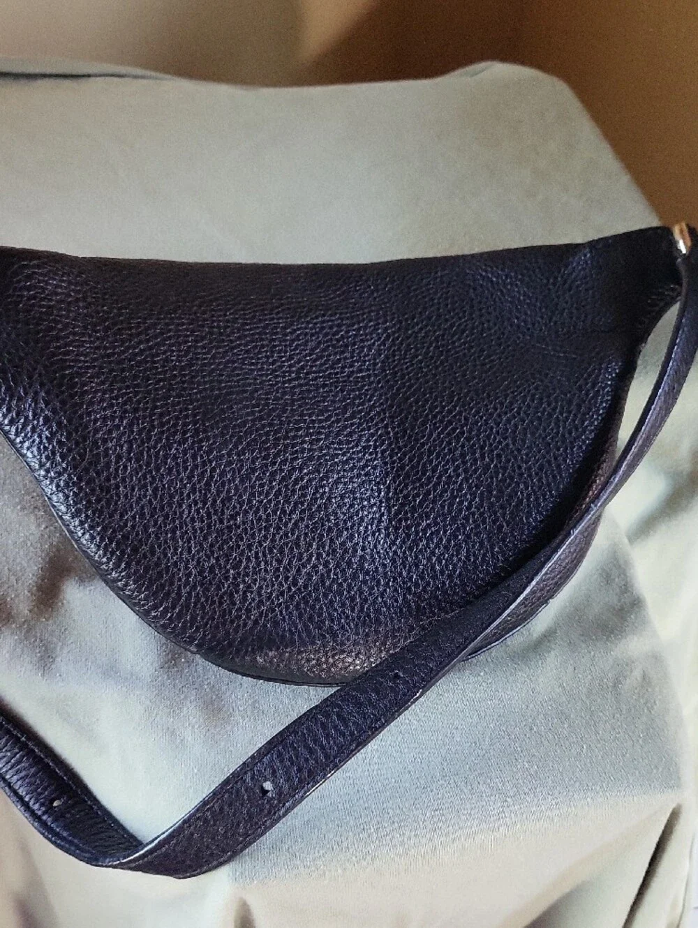 Kate Spade Black Pebbled Leather Crossbody Belt Bag with Gold Hardware